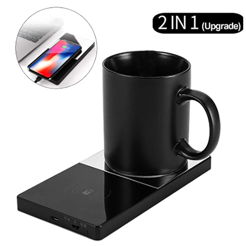 Overview: 100% new design and high quality Intelligent Recognition: The bottom of the cup has built-in wireless charging receiving module and heating plate, which can be placed on for heating. Plugging in and put on the cup, there is on a green light, kee