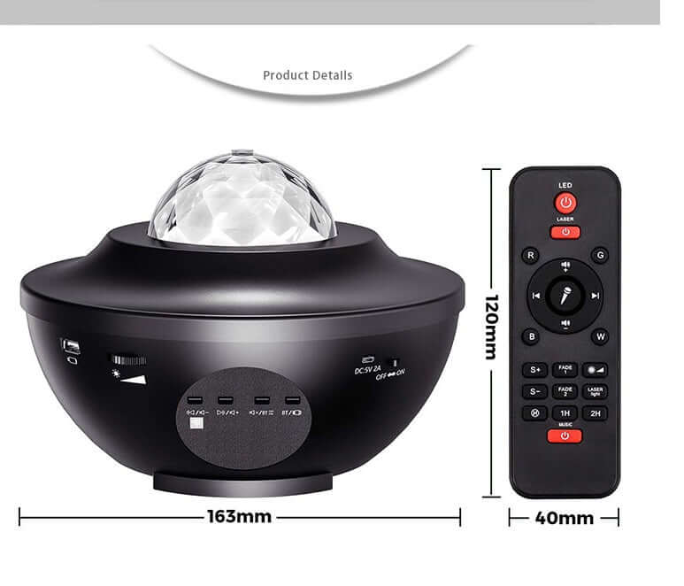 Overview: 1. The full-color music starry sky projector lamp brings the indoor galaxy and the stunning aurora starry sky performance. 2. The latest stellar projector can instantly project drifting stars onto the blue nebula, with 10 colors of 360° rotating