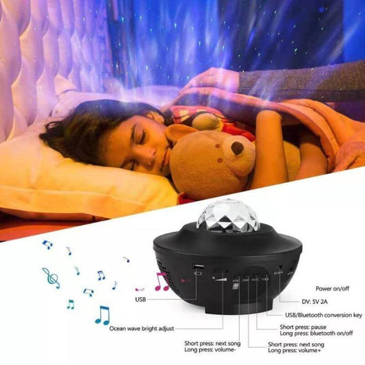 Overview: 1. The full-color music starry sky projector lamp brings the indoor galaxy and the stunning aurora starry sky performance. 2. The latest stellar projector can instantly project drifting stars onto the blue nebula, with 10 colors of 360° rotating
