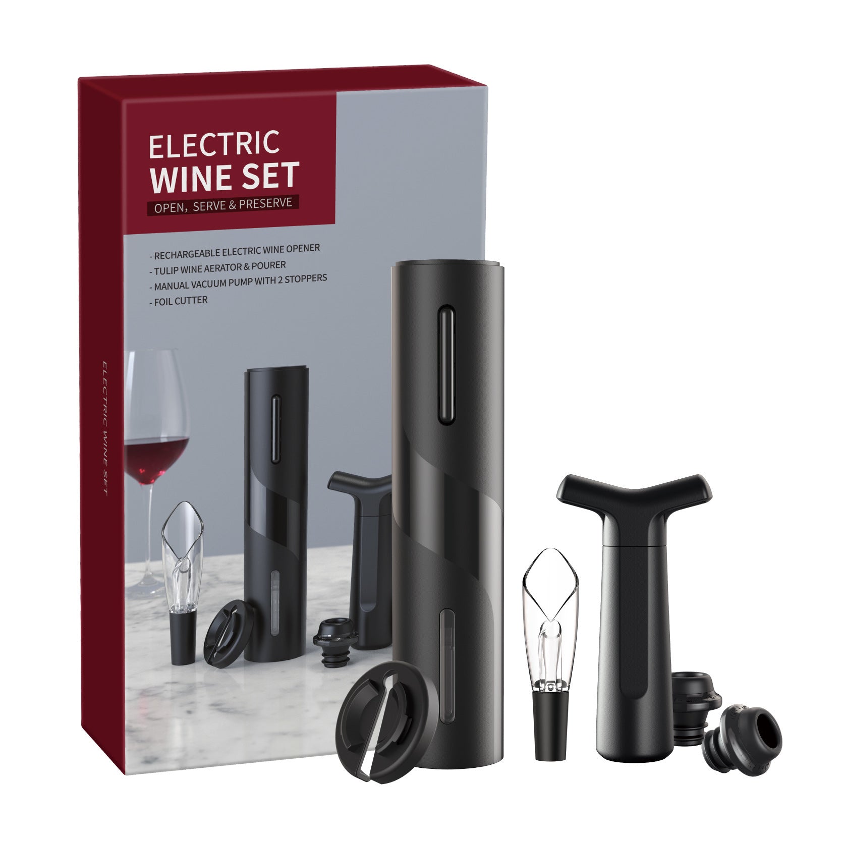 Product information: Material: ABS, alloy spiral hook Power supply: built-in NiMH battery Type: bottle opener Color: [A] [Dry battery type] ABS all black-bottle opener single product (no light), [B] [Dry battery type] ABS all black-4 piece bottle opener s