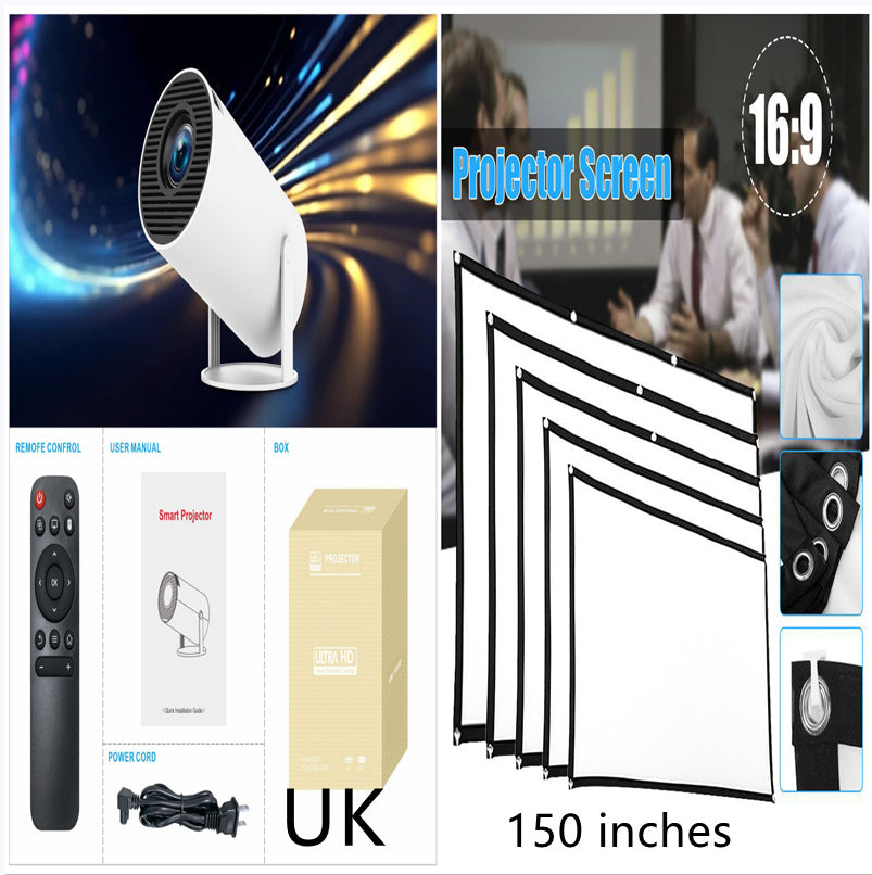 Product information: Color: Android HY300 pro Specifications: European standard, American Standard, Australian standard, British Standard Product Size: Diameter 170X101MM Packing list: 1 Projector Product Image: