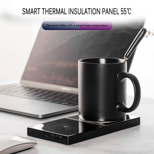 Overview: 100% new design and high quality Intelligent Recognition: The bottom of the cup has built-in wireless charging receiving module and heating plate, which can be placed on for heating. Plugging in and put on the cup, there is on a green light, kee