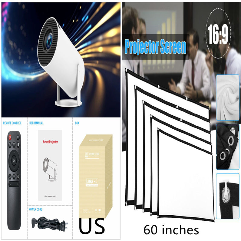 Product information: Color: Android HY300 pro Specifications: European standard, American Standard, Australian standard, British Standard Product Size: Diameter 170X101MM Packing list: 1 Projector Product Image: