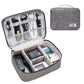 【DIY COMPARTMENT】- - There are three removable padded dividers with velcro in the bottom of the cable case, you can DIY them to separate the one bottom space into several compartments, fitting accessories of different sizes, and keeping all your electroni
