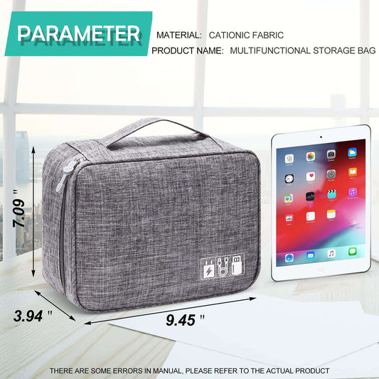 【DIY COMPARTMENT】- - There are three removable padded dividers with velcro in the bottom of the cable case, you can DIY them to separate the one bottom space into several compartments, fitting accessories of different sizes, and keeping all your electroni