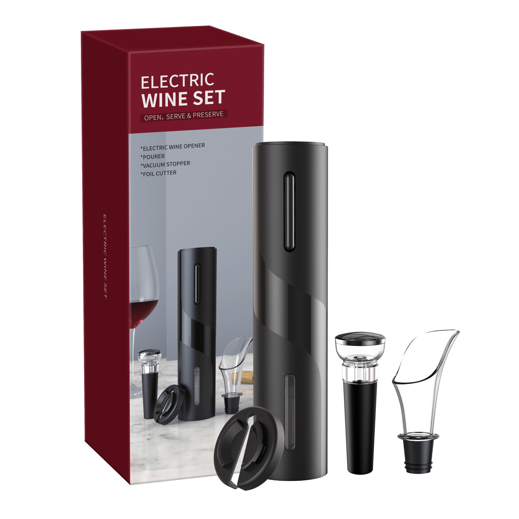 Product information: Material: ABS, alloy spiral hook Power supply: built-in NiMH battery Type: bottle opener Color: [A] [Dry battery type] ABS all black-bottle opener single product (no light), [B] [Dry battery type] ABS all black-4 piece bottle opener s