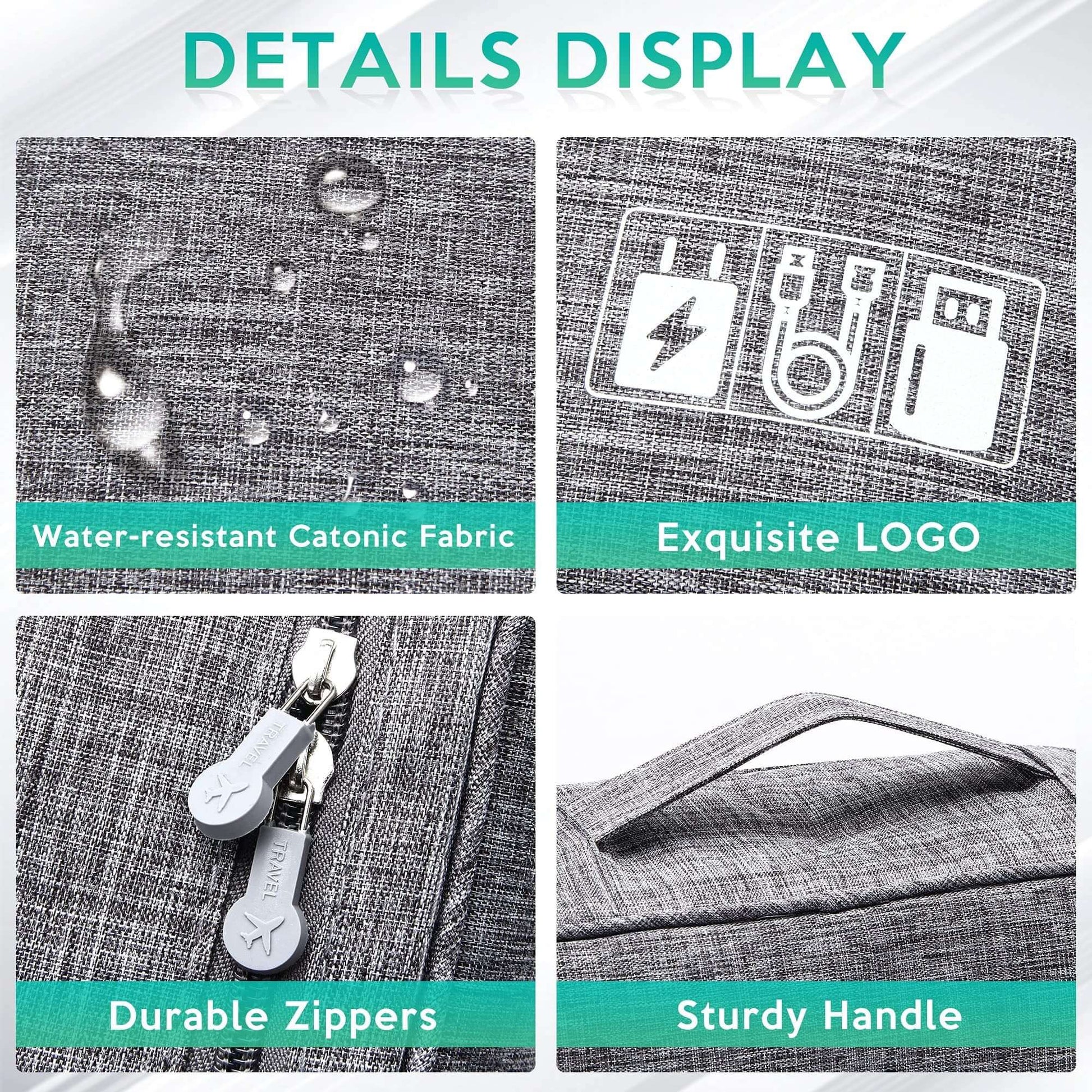 【DIY COMPARTMENT】- - There are three removable padded dividers with velcro in the bottom of the cable case, you can DIY them to separate the one bottom space into several compartments, fitting accessories of different sizes, and keeping all your electroni